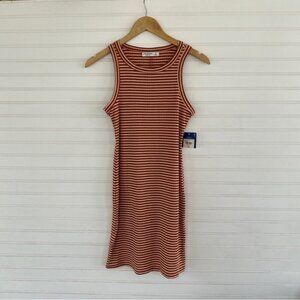 NWT Arizona Striped Ribbed Bodycon Midi Tank Dress Size S